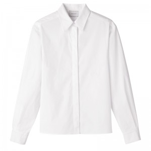 Blusa Longchamp Shirt Feminino Branco | LC-AKTQ7932