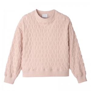 Blusa Longchamp Sweatshirt Feminino Nude | LC-RPWG9296