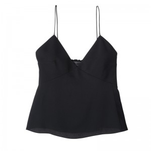 Blusa Longchamp Thin strap top Feminino Pretas | LC-CQRV3898