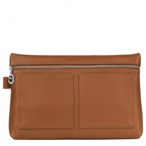 Bolsa Higiene Longchamp Le Foulonné Toiletry case Feminino Caramel | LC-NZAA7295