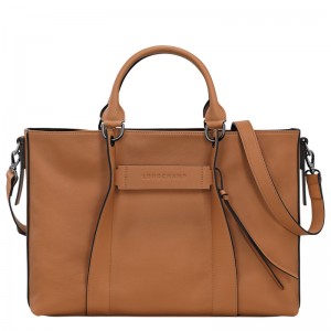 Bolsa de Mão Longchamp 3D L Handbag Feminino Natural | LC-TTHS5908