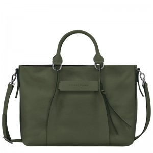 Bolsa de Mão Longchamp 3D L Handbag Feminino Caqui | LC-VLCW1385