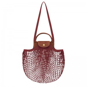 Bolsa de Mão Longchamp Le Pliage Filet L Mesh bag Feminino Mahogany | LC-IQPG0084