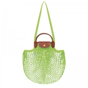 Bolsa de Mão Longchamp Le Pliage Filet L Mesh bag Feminino Verdes Luz | LC-UPTA1685