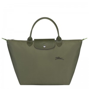 Bolsa de Mão Longchamp Le Pliage Green M Handbag Feminino Forest | LC-IAGI8399