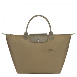 Bolsa de Mão Longchamp Le Pliage Green M Handbag Feminino Artichoke | LC-QODQ3901