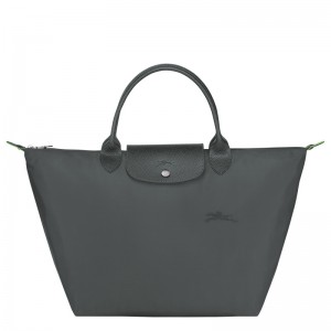 Bolsa de Mão Longchamp Le Pliage Green M Handbag Feminino Graphite | LC-KKNY0257