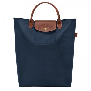 Bolsa de Mão Longchamp Le Pliage Original M Tote bag Masculino Azul Marinho | LC-BRVS1469