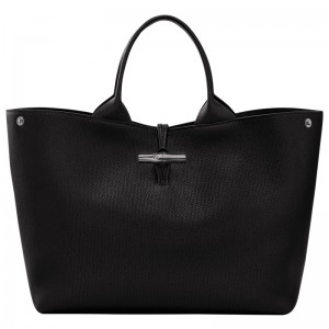 Bolsa de Mão Longchamp Le Roseau L Handbag Feminino Pretas | LC-YXPM3050
