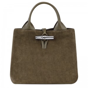 Bolsa de Mão Longchamp Le Roseau S Handbag Feminino Verde Oliva | LC-KVDC2850