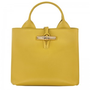 Bolsa de Mão Longchamp Le Roseau S Handbag Feminino Ginger | LC-STEE3767