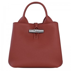 Bolsa de Mão Longchamp Le Roseau S Handbag Feminino Chestnut | LC-MYZD2990