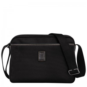 Bolsas Crossbody Longchamp Boxford M Camera bag Masculino Pretas | LC-ETJV4441