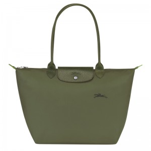 Bolsas De Ombro Longchamp Le Pliage Green L Tote bag Feminino Forest | LC-KTDL5178