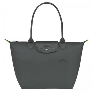 Bolsas De Ombro Longchamp Le Pliage Green M Tote bag Feminino Graphite | LC-TTWH8864