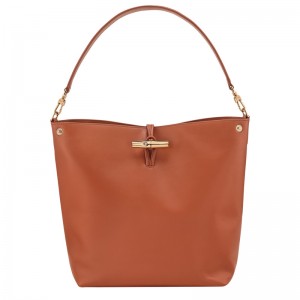 Bolsas De Ombro Longchamp Le Roseau M Hobo bag Feminino Bark | LC-JRJD2724
