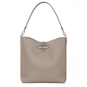 Bolsas De Ombro Longchamp Le Roseau M Shoulder bag Feminino Clay | LC-RSMX4774
