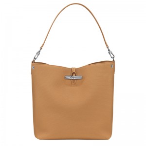 Bolsas De Ombro Longchamp Le Roseau M Shoulder bag Feminino Walnut | LC-LRJM9560
