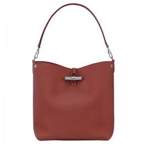 Bolsas De Ombro Longchamp Le Roseau M Shoulder bag Feminino Chestnut | LC-EEQY2075