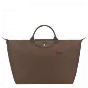 Bolsas De Viagem Longchamp Le Pliage Green L Travel bag Masculino Terra | LC-WKLT0783