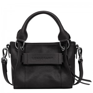 Bolsas Mini Longchamp 3D XS Handbag Feminino Pretas | LC-KVRE6135