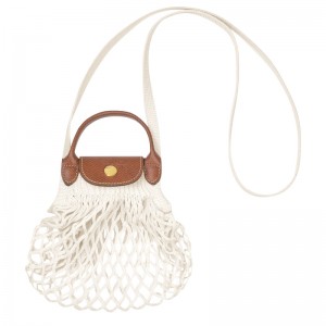Bolsas Mini Longchamp Le Pliage Filet XS Mesh bag Feminino Ecru | LC-YTBB2069