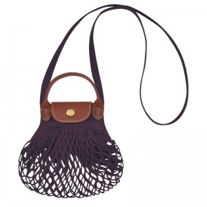 Bolsas Mini Longchamp Le Pliage Filet XS Mesh bag Feminino Eggplant | LC-NLPG9278