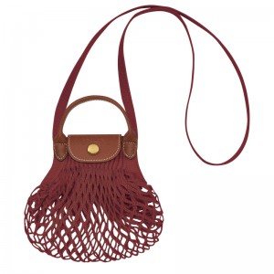 Bolsas Mini Longchamp Le Pliage Filet XS Mesh bag Feminino Mahogany | LC-ZHEX4685