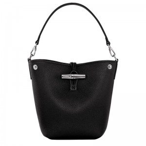 Bolsas Mini Longchamp Le Roseau XS Bucket bag Feminino Pretas | LC-TMLS4881