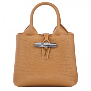 Bolsas Mini Longchamp Le Roseau XS Handbag Feminino Walnut | LC-TGDT8617