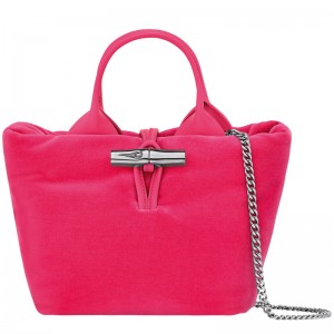 Bolsas Mini Longchamp Le Roseau XS Handbag Feminino Rosa | LC-OYGV2806