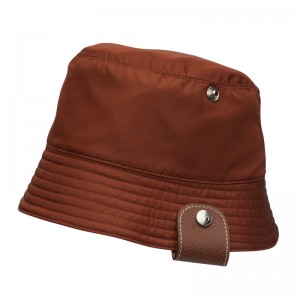 Boné Longchamp Reversible bucket hat Feminino Chestnut/Tomato | LC-CQIU9647