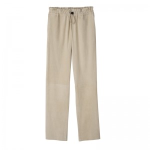 Calças Longchamp Leather straight pants Feminino Linen | LC-ECDS7649