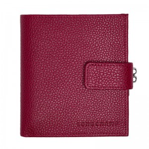 Carteiras Longchamp Le Foulonné Compact wallet Feminino Beetroot | LC-XQQZ0238