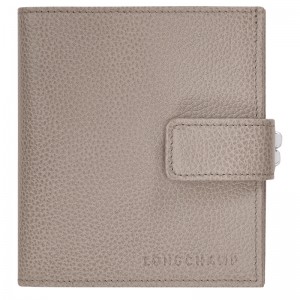 Carteiras Longchamp Le Foulonné Compact wallet Feminino Turtledove | LC-WDKY1858