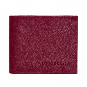 Carteiras Longchamp Le Foulonné Wallet Masculino Beetroot | LC-OCZM6725