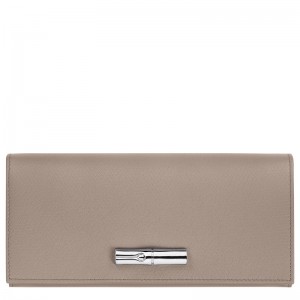 Carteiras Longchamp Le Roseau Flap wallet Feminino Clay | LC-JBHU9256