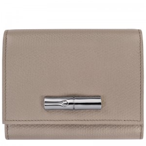 Carteiras Longchamp Le Roseau Wallet Feminino Clay | LC-YROX9063
