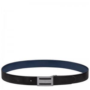 Cintos Longchamp Delta Box Masculino Black/Navy | LC-EGUX3898