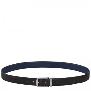 Cintos Longchamp Le Foulonné Men's belt Masculino Black/Navy | LC-JPIR8291