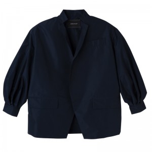 Jaquetas Longchamp Kimono jacket Feminino Azul Marinho | LC-LYLP1445