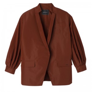 Jaquetas Longchamp Kimono jacket Feminino Chestnut | LC-RASO2447