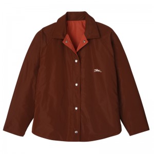 Jaquetas Longchamp Padded blouson Feminino Chestnut/Tomato | LC-AKYT9633
