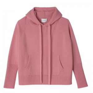 Knitwear Longchamp Hoodie jumper Feminino Marshmallow | LC-NLES5890