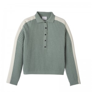 Knitwear Longchamp Polo collar jumper Feminino Celadon | LC-NIAW7054