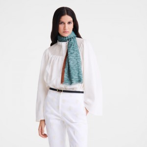 Lenços Longchamp Chevaux Stole Masculino Eucalyptus | LC-UEAW2464