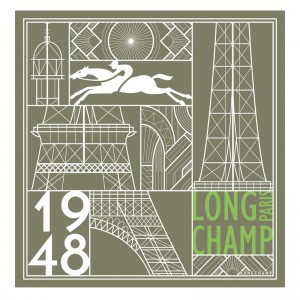 Lenços Longchamp Eiffel Tower 1948 Silk scarf 50 Feminino Artichoke | LC-LZCK2433