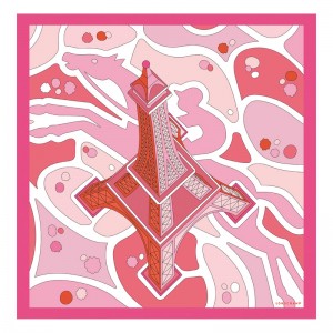 Lenços Longchamp Equestrian Tower Silk scarf 70 Feminino Rosa | LC-URQU5182