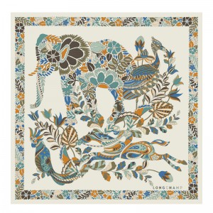 Lenços Longchamp Forêt Silk scarf 50 Feminino Paper | LC-UCMC7160