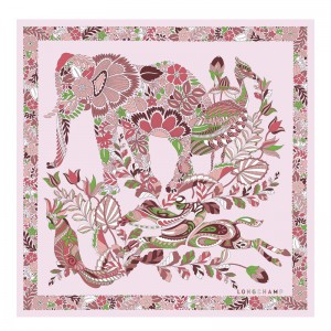 Lenços Longchamp Forêt Silk scarf 50 Feminino Nude | LC-NMBO1036